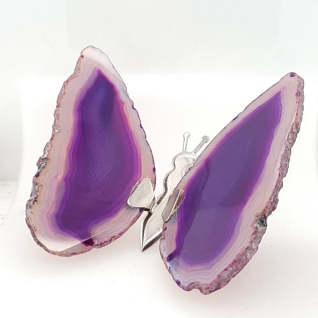 purple agate crystal butterfly