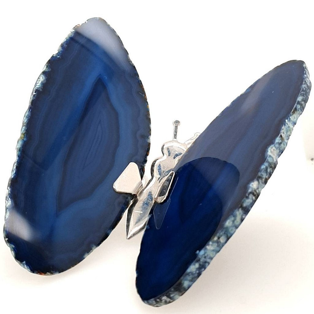 Blue Agate Butterfly with Beautiful Shape - No.4