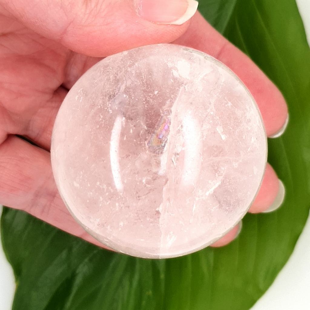 Crystal Ball Clear Quartz Crystal Sphere 54mm Healing Crystal Ball Home Decor