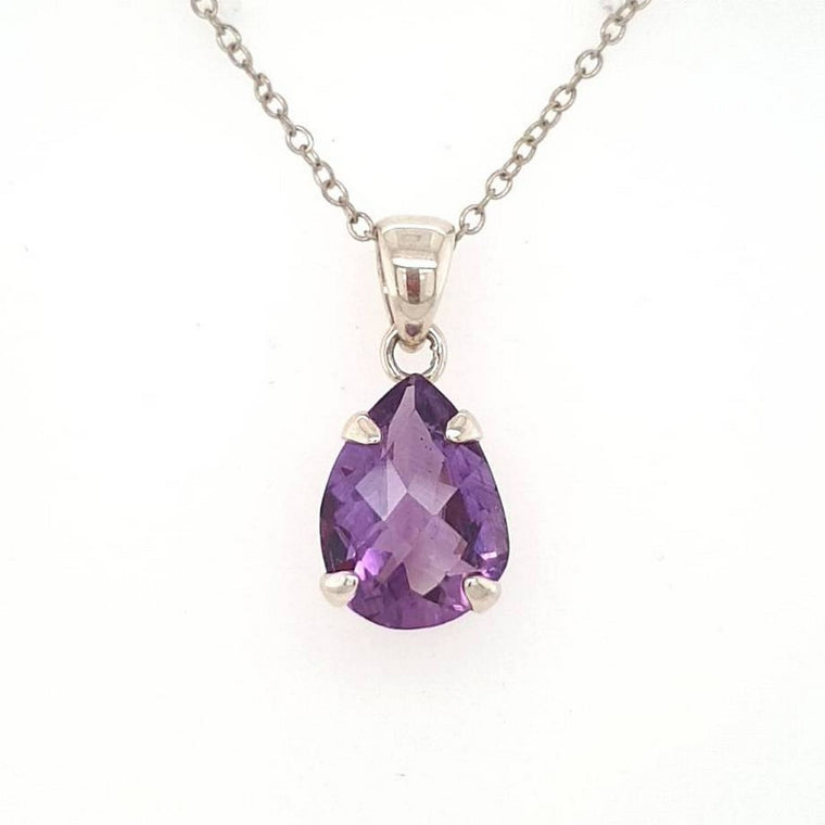 faceted amethyst crystal pendant