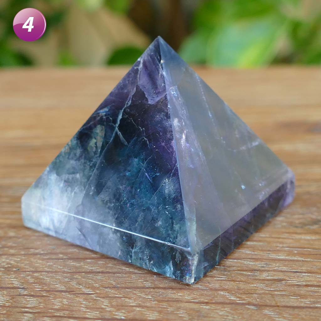 Fluorite Crystal Pyramids | Rainbow Fluorite Pyramid for Success Healing Reiki Stress Relief