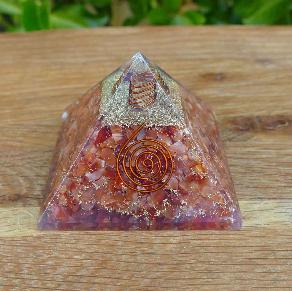 Orgone Pyramid Carnelian Crystals