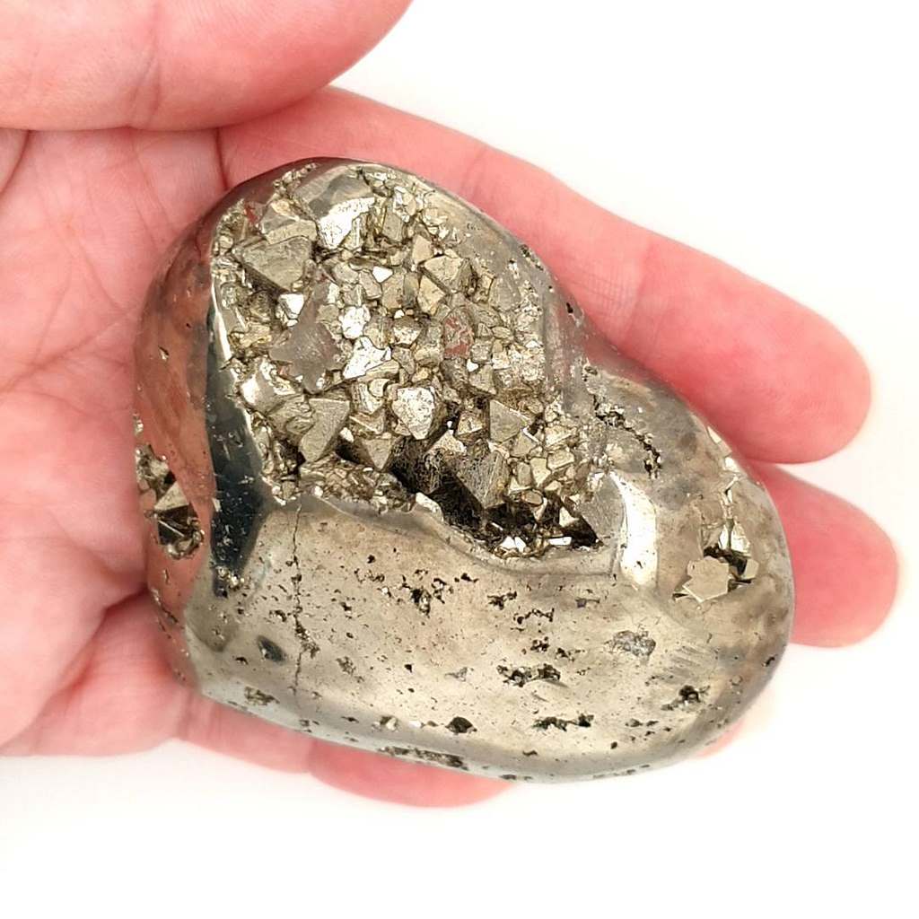 pyrite crystal cluster heart