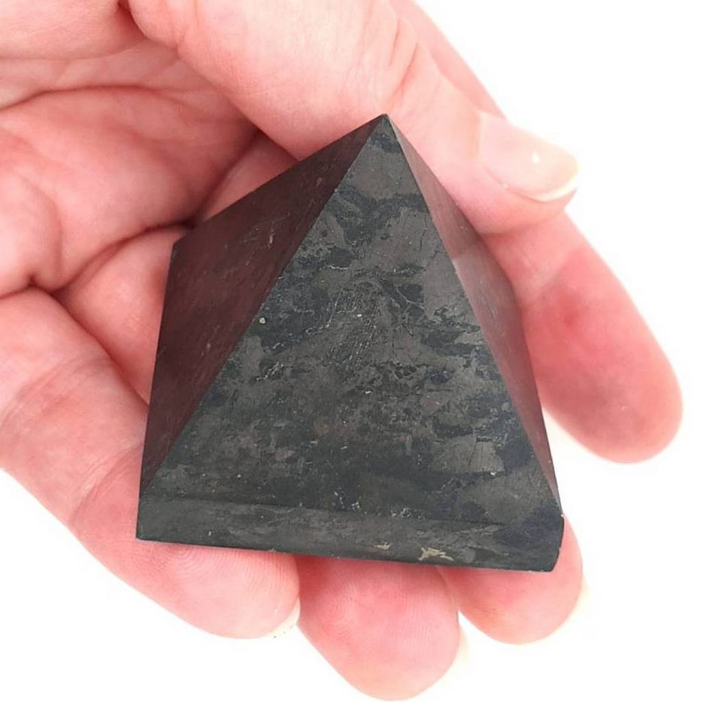 Shungite Pyramid Crystal for EMF Protection Crystal Healing Stone Home Decor