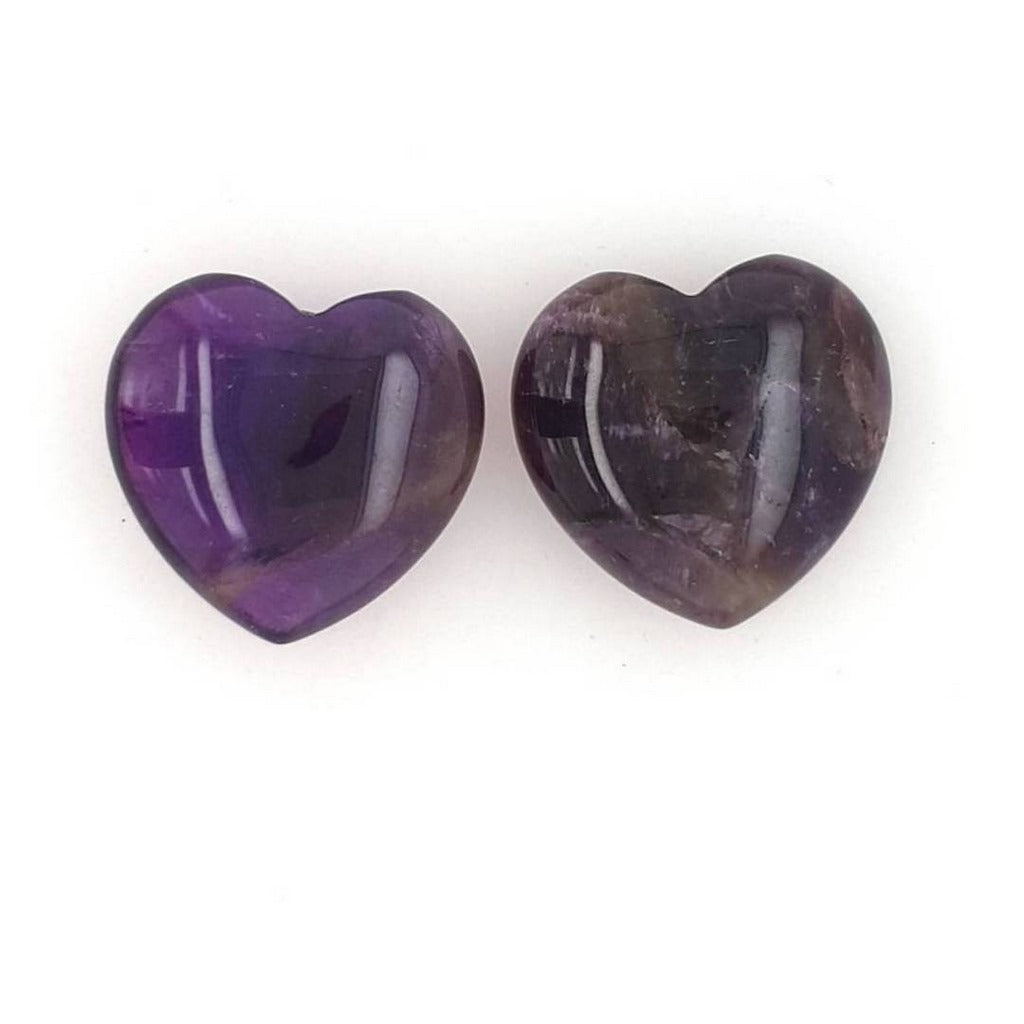 small amethyst crystal hearts