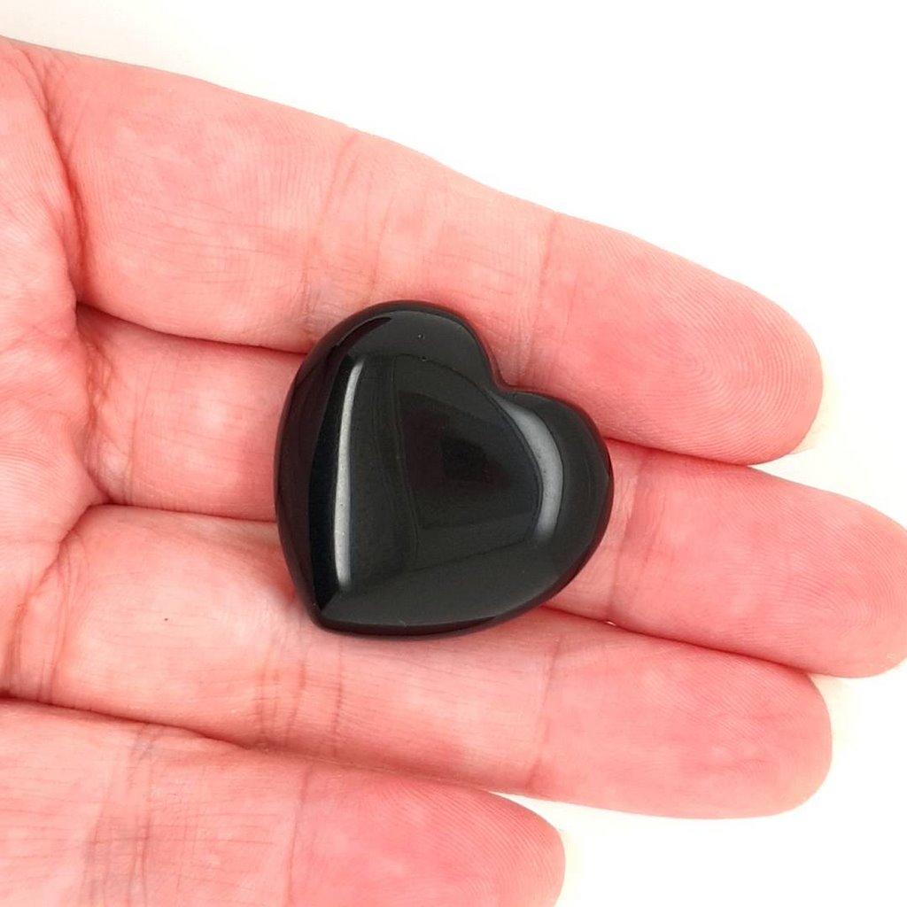small black obsidian hearts