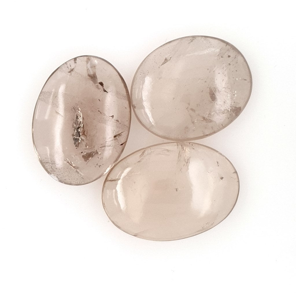 50mm Smoky Quartz Palm Stones - Polished Natural Crystal Worry Stones for Meditation and Stress Relief