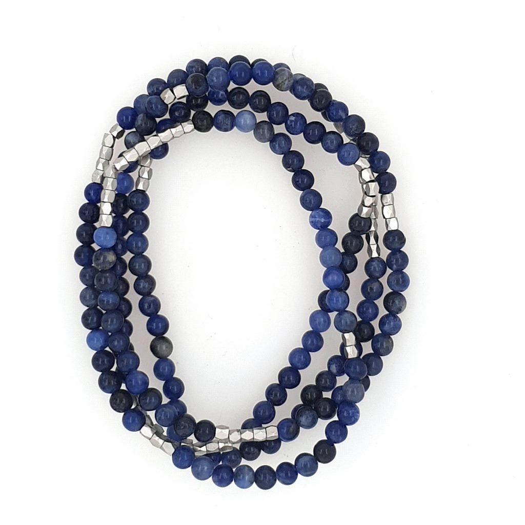 Sodalite Wrap Bracelet and Necklace