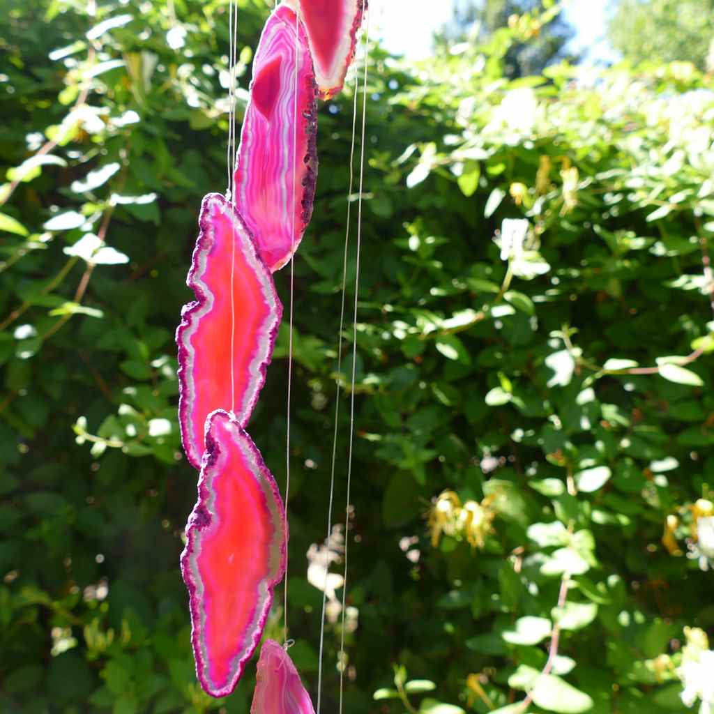 agate wind chime pink colour