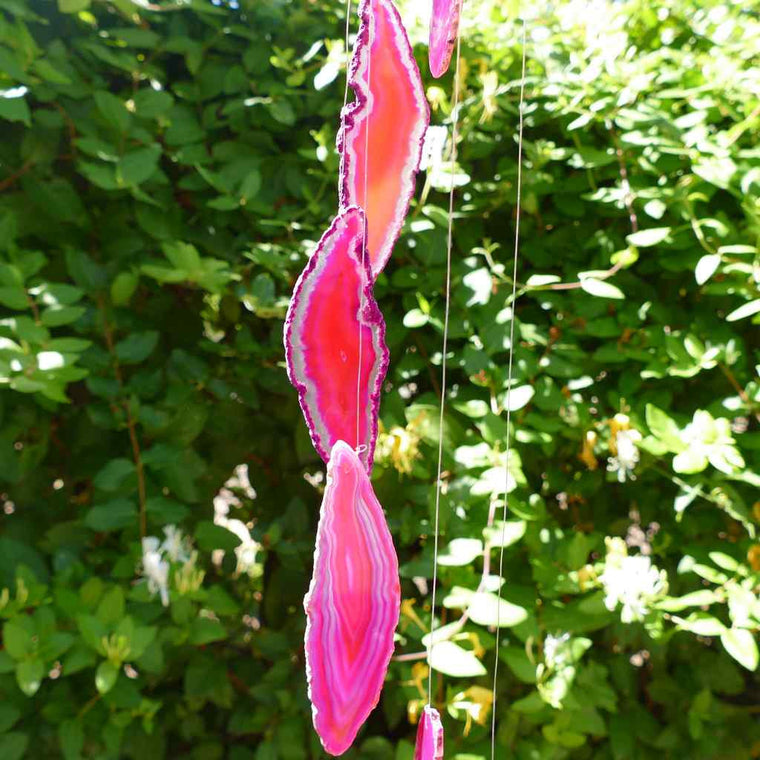 pink agate wind chime