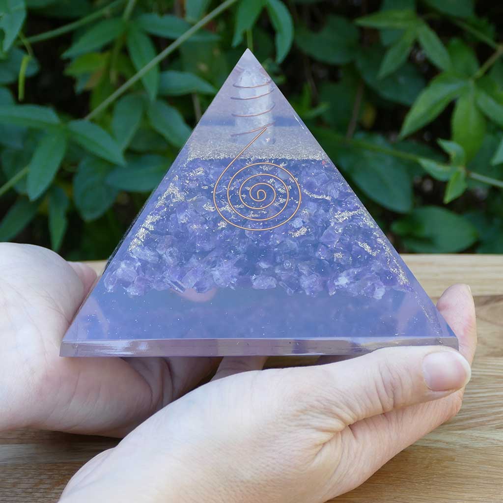 Orgonite Pyramids with Amethyst Crystals