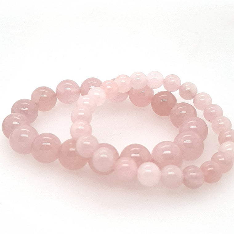 Rose Quartz Love Bracelet 8mm or 12mm Size Stretch Bracelet for Women Healing Jewellery