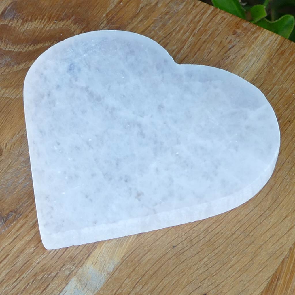 Selenite Heart Shaped Charging Plate for Your Natural Crystals