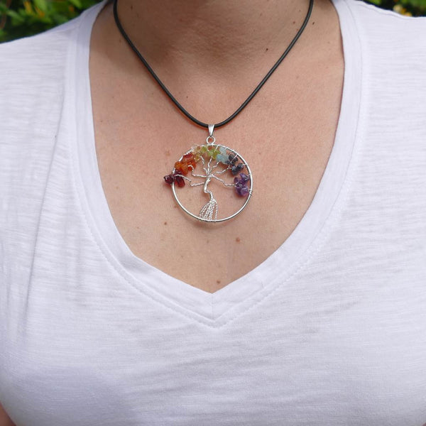 Chakra tree outlet necklace