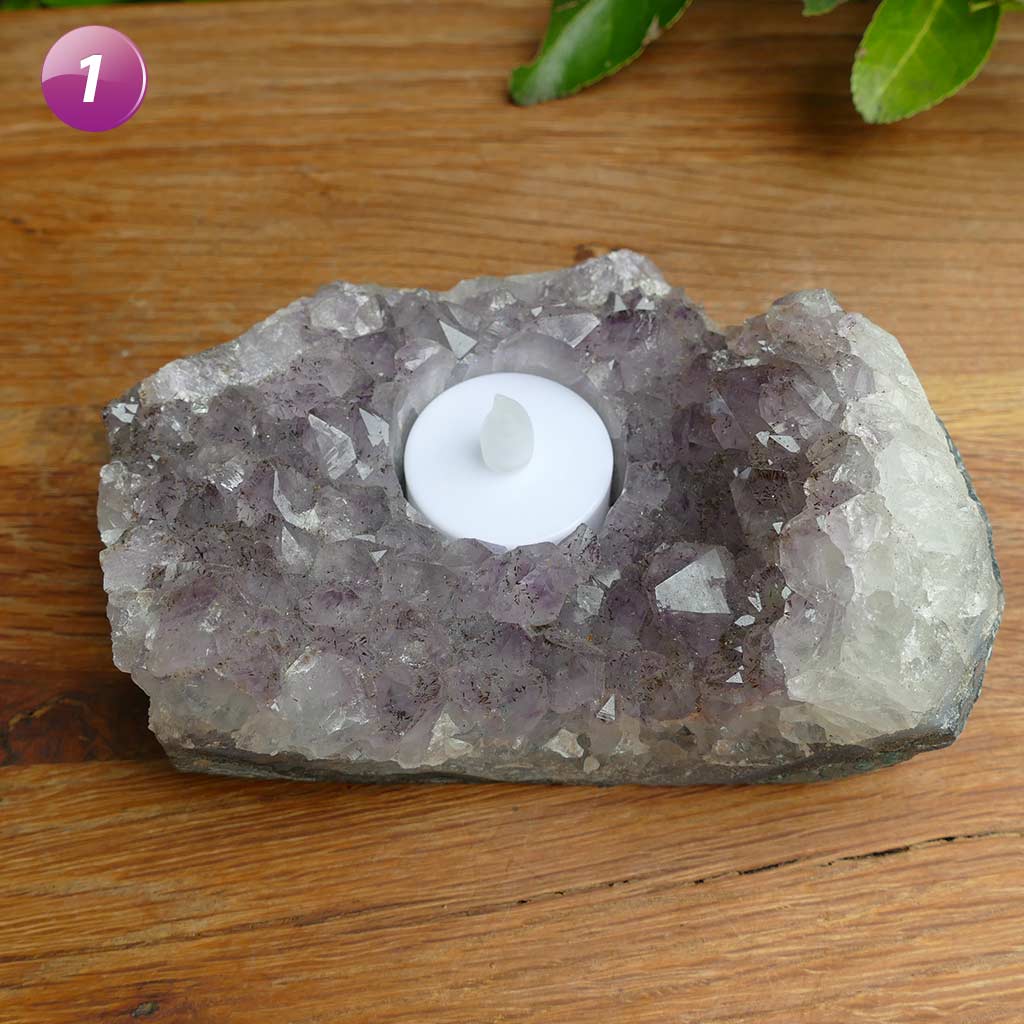 Amethyst Cluster Tealight Candle Holder