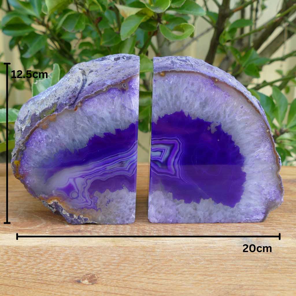 purple agate bookends