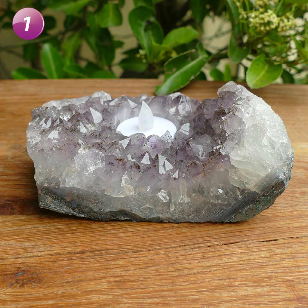 Amethyst Cluster Tealight Candle Holder