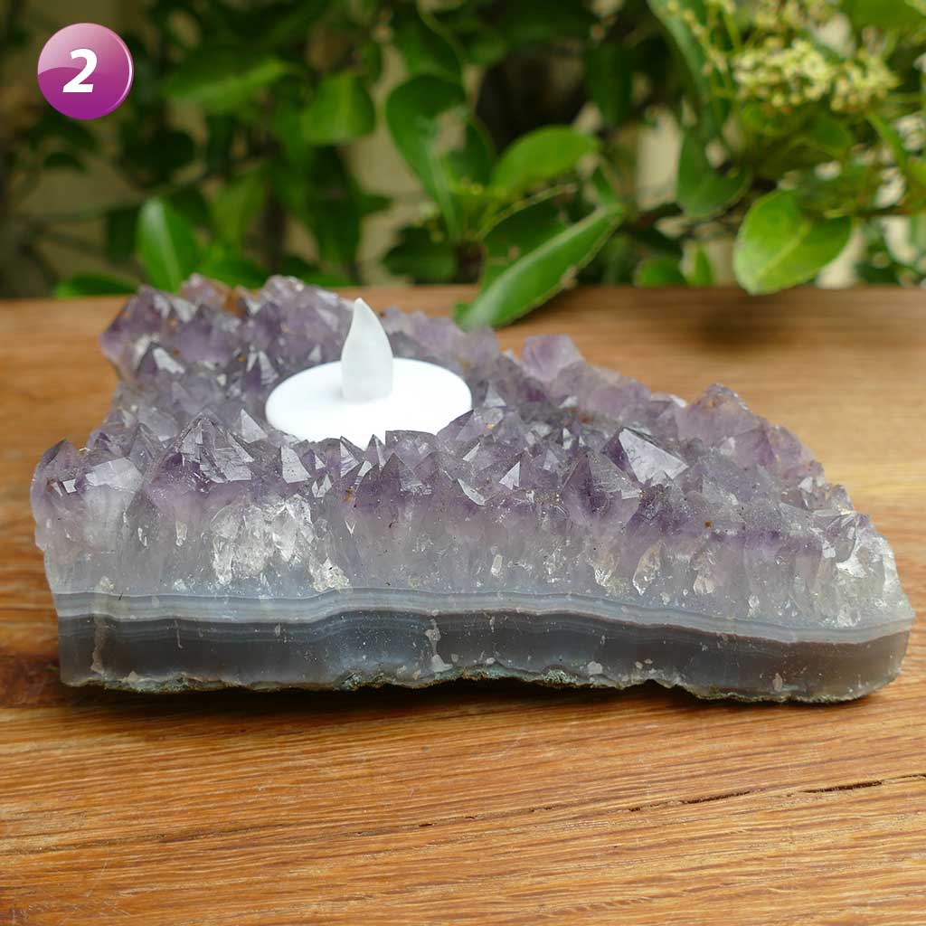 Amethyst Cluster Tealight Candle Holder