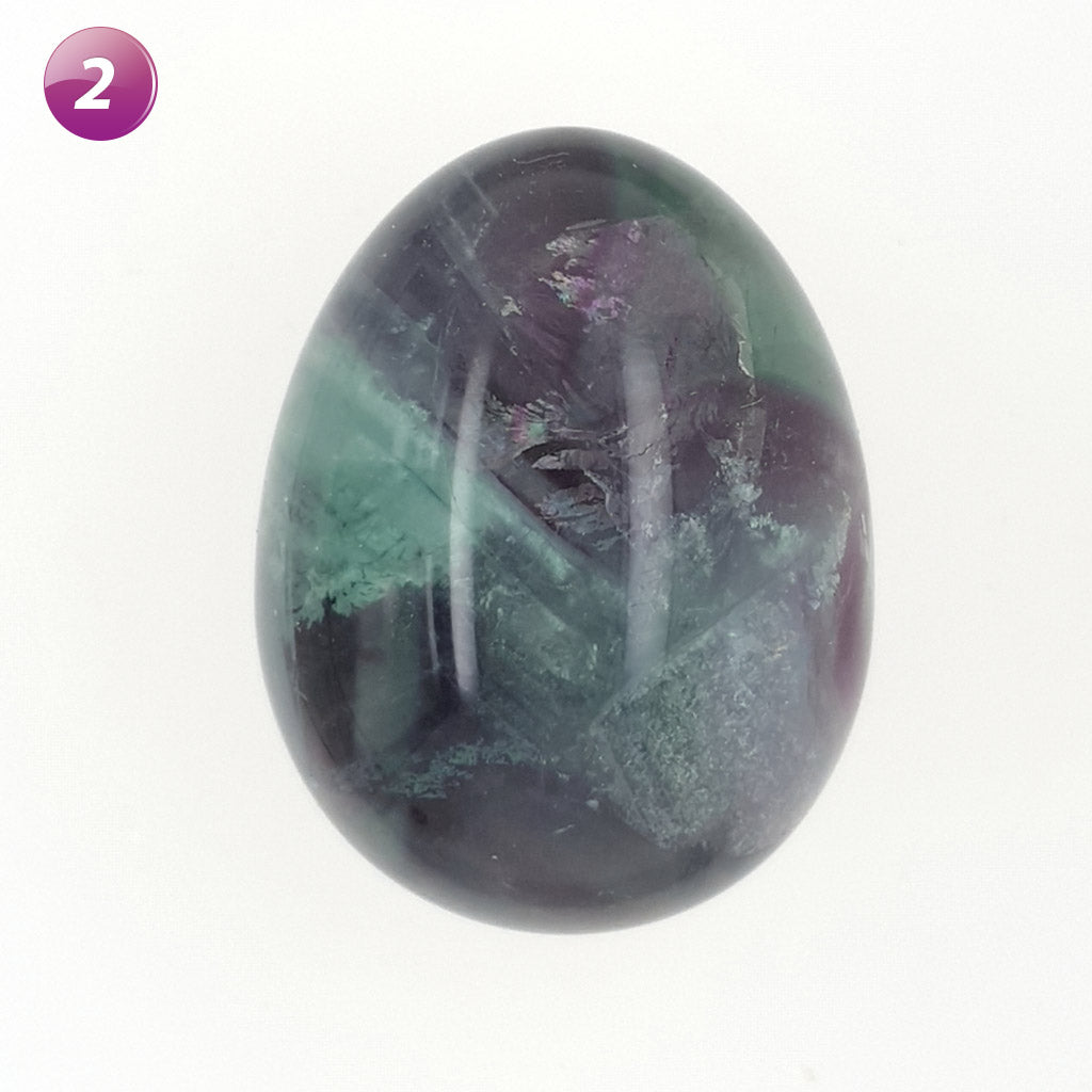 Crystal Egg Fluorite Stone - Polished Gemstone Egg for Healing Massage Reiki