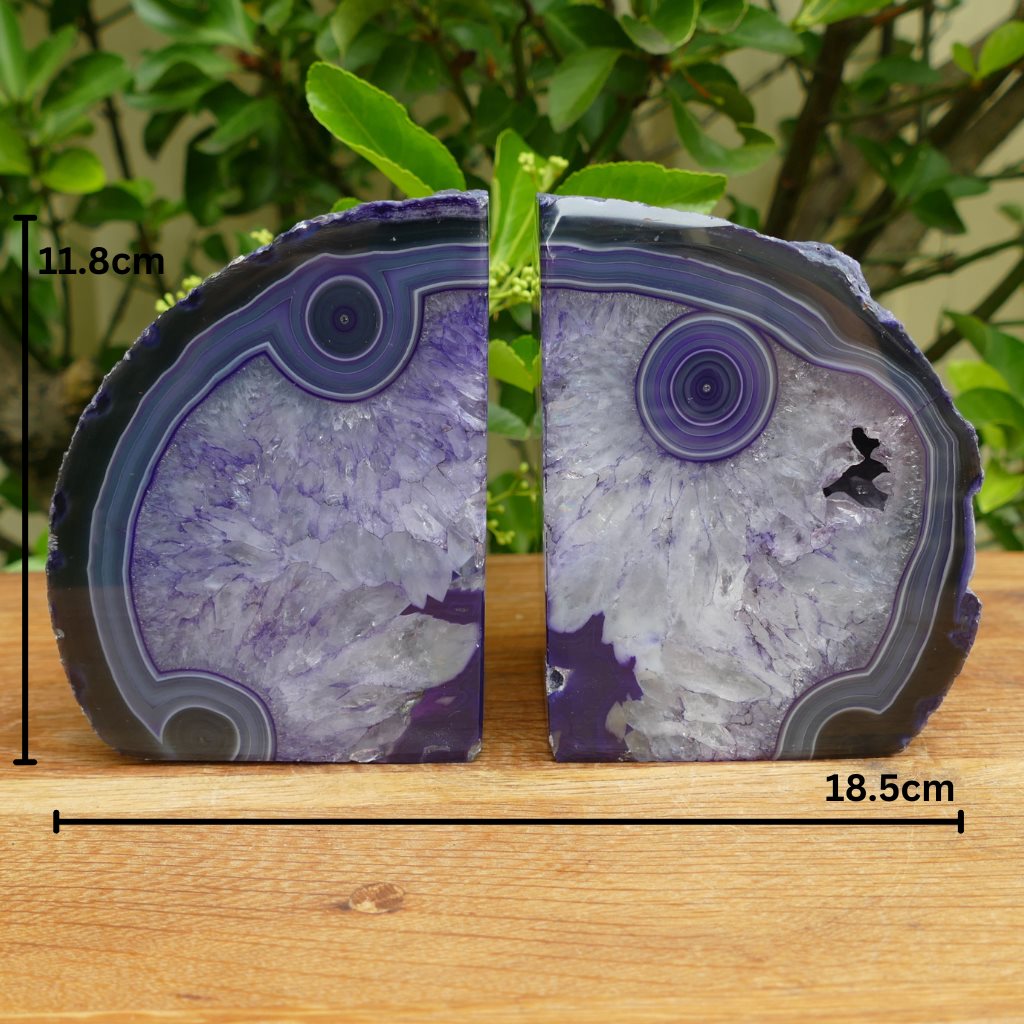 purple agate bookends