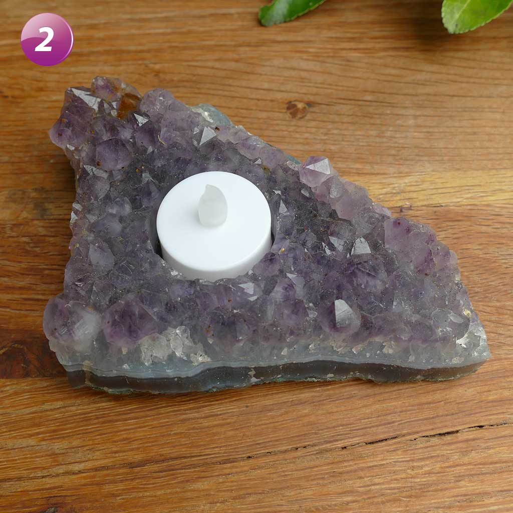 Amethyst Cluster Tealight Candle Holder