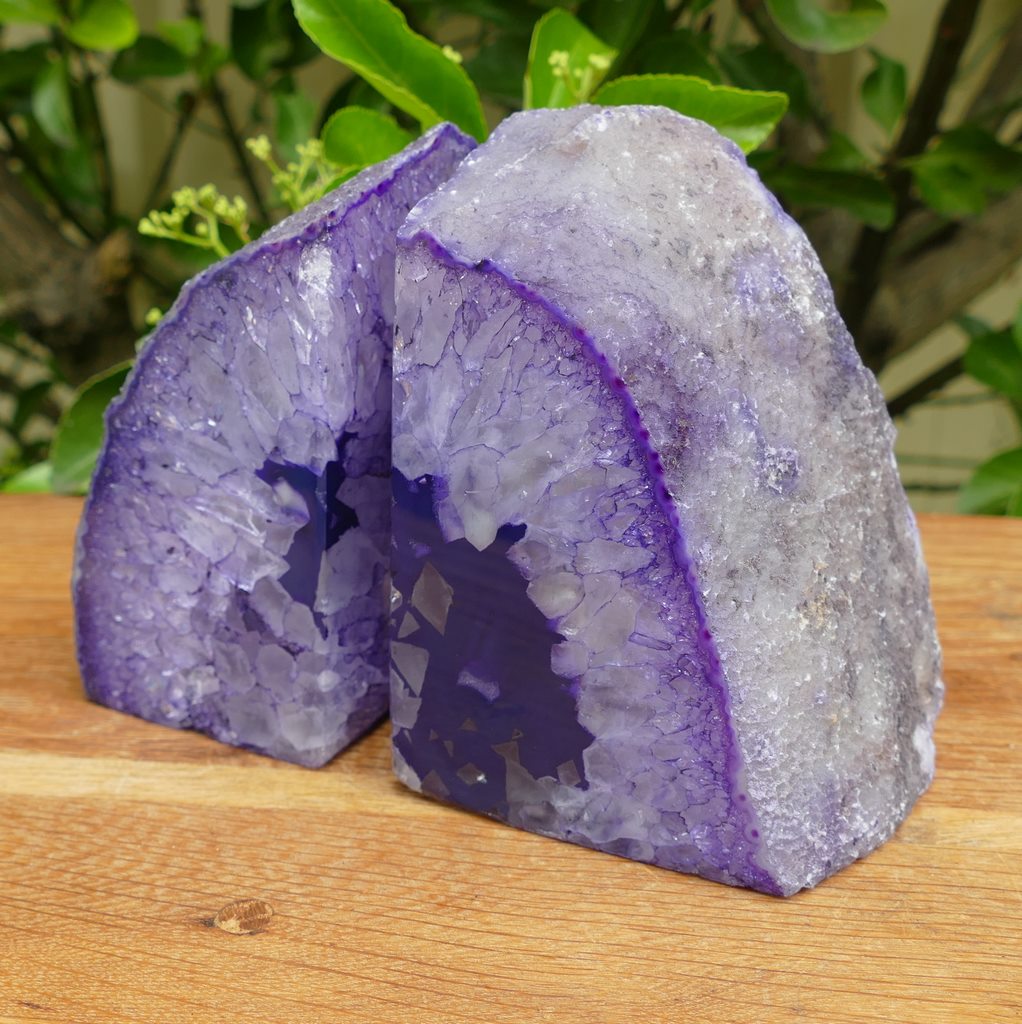 purple agate bookends