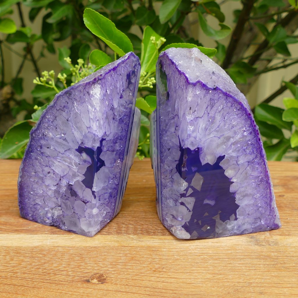 purple agate bookends