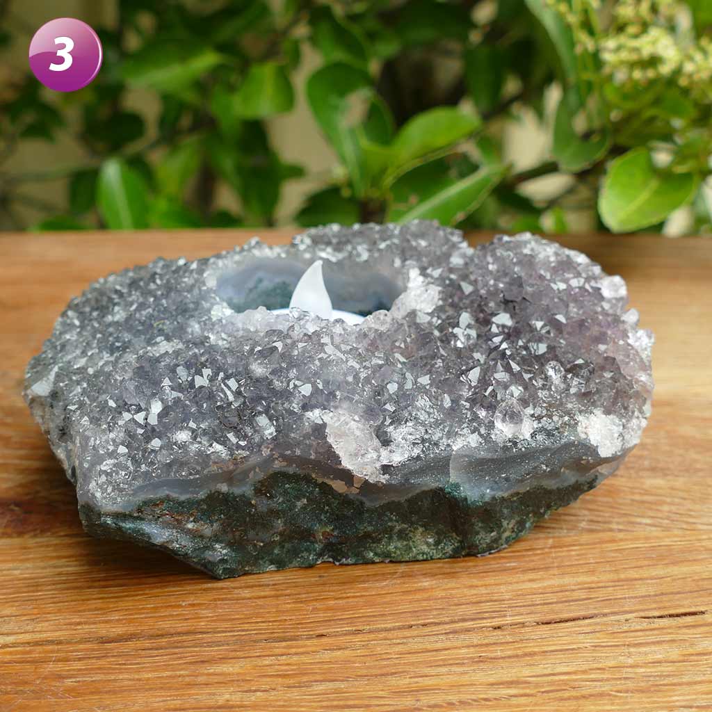 Amethyst Cluster Tealight Candle Holder