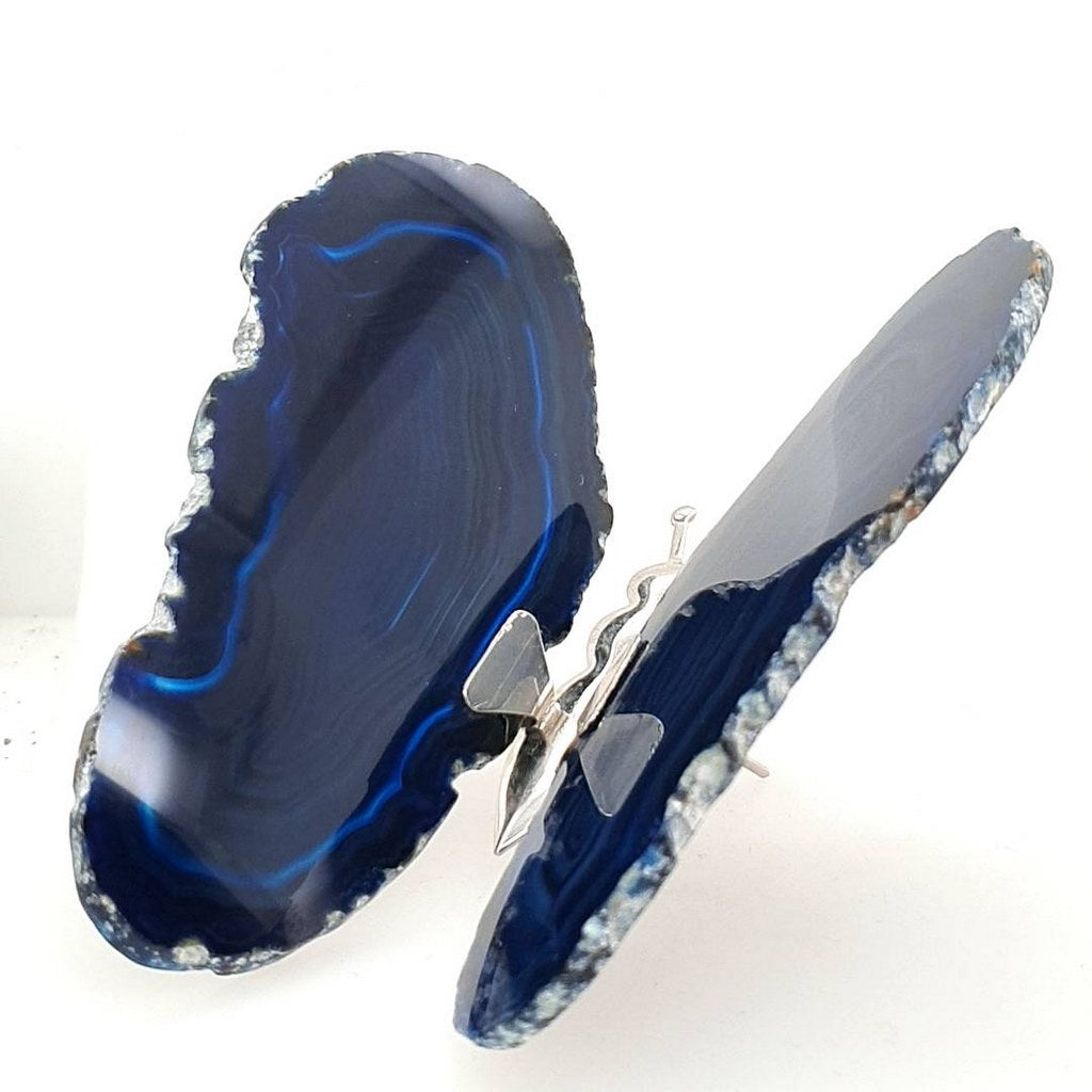 blue agate crystal butterfly