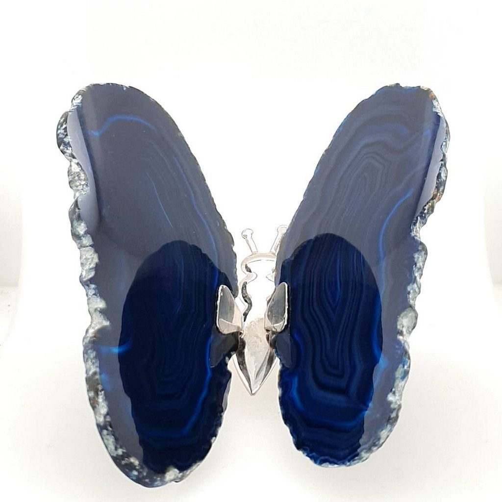 blue agate crystal butterfly