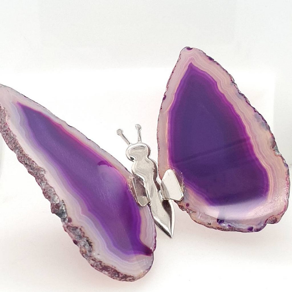 purple agate crystal butterfly
