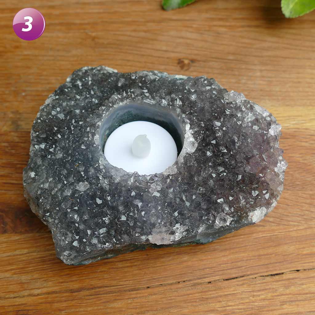 Amethyst Cluster Tealight Candle Holder