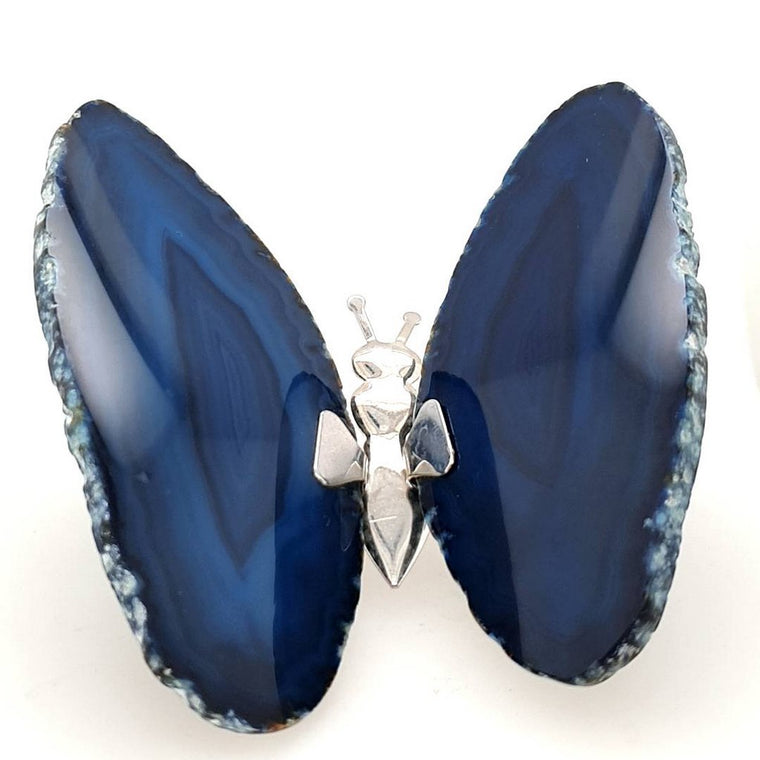 Blue Agate Butterfly with Beautiful Shape - No.4