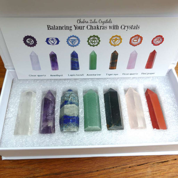 Crystal 7 Chakra Point Set – Healing Crystal Wand Kit - Earth Inspired ...