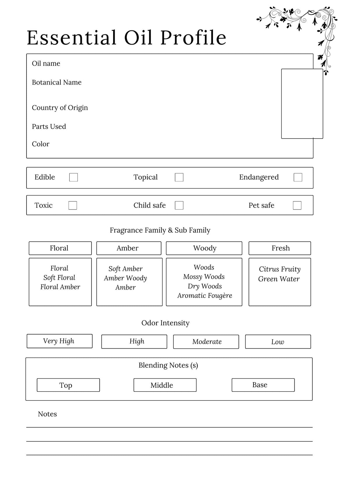 herbs and essential oils planner