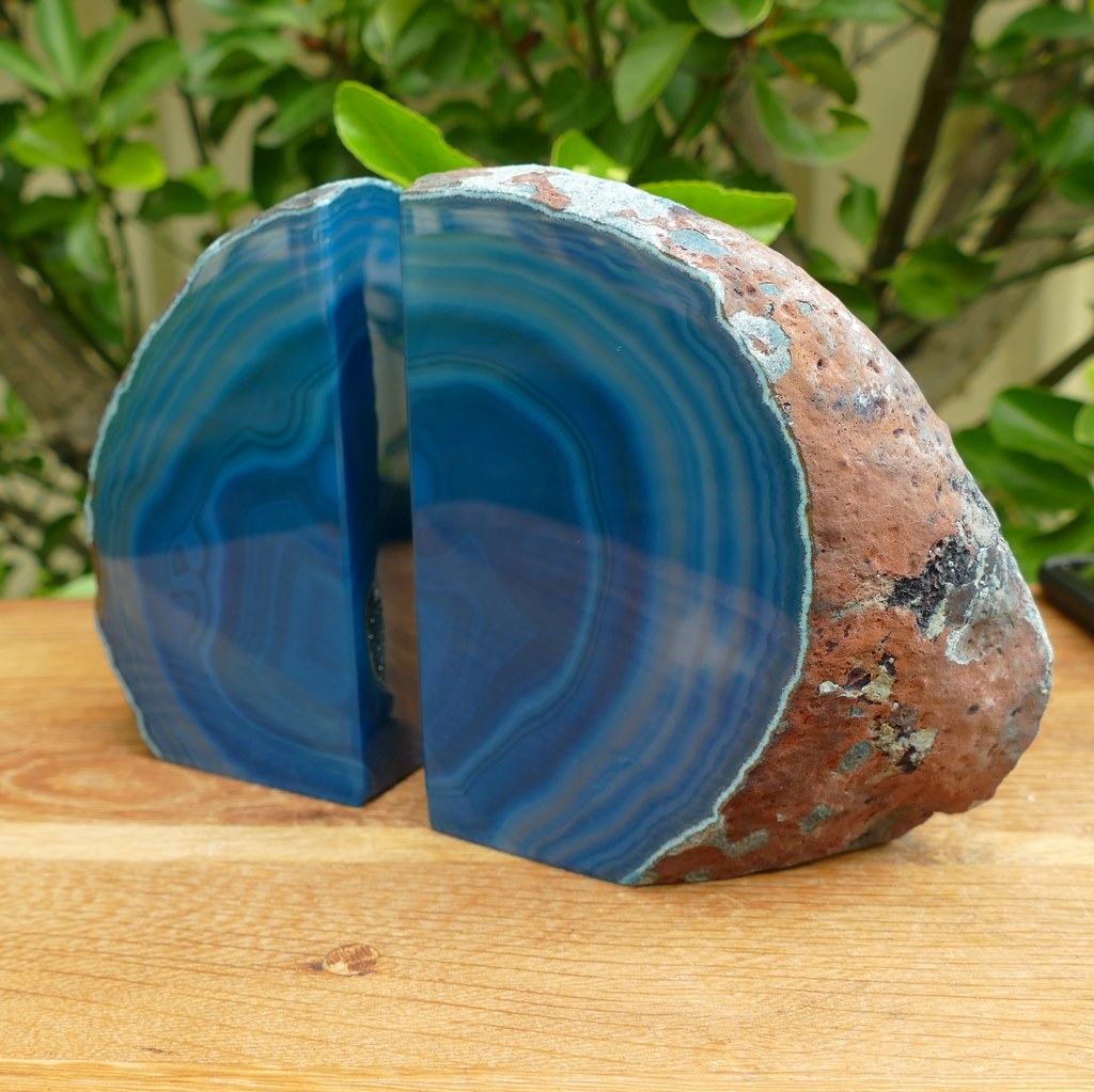 teal agate bookend