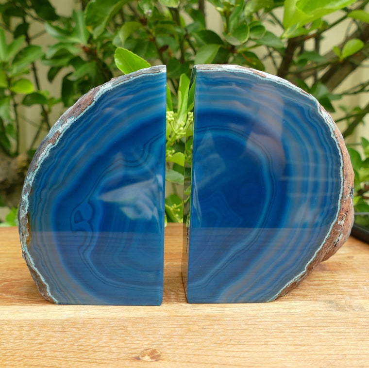 teal agate bookend