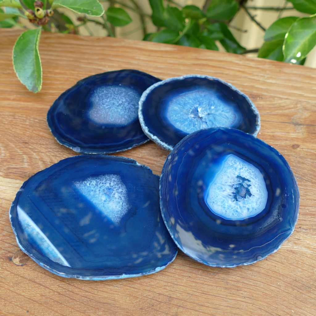 blue agate coasters