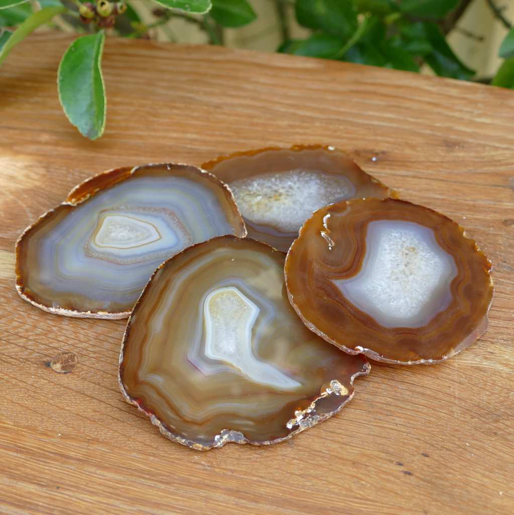 brown agate coasters