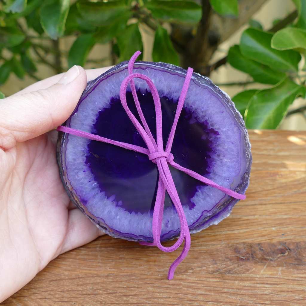 purple agate coasters