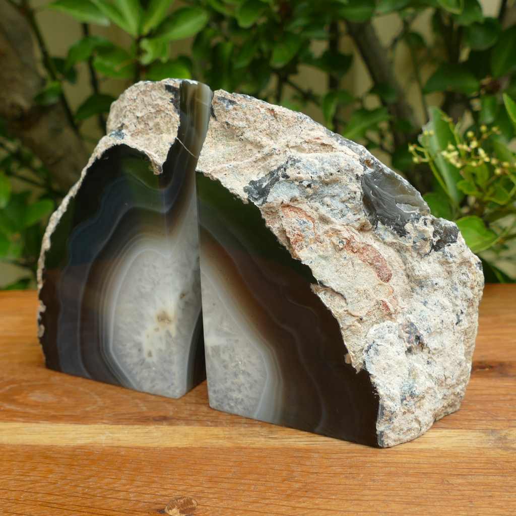 natural agate bookend