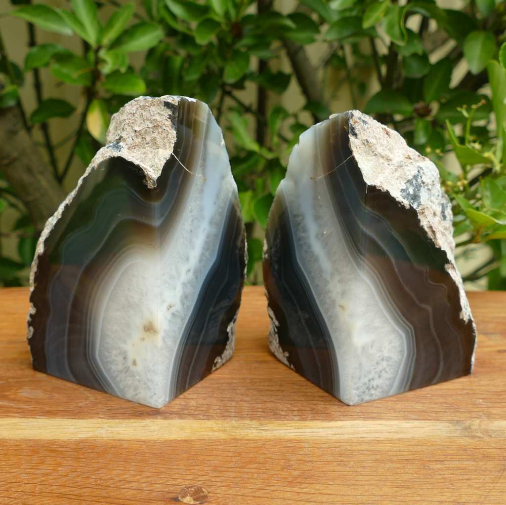 natural agate bookend