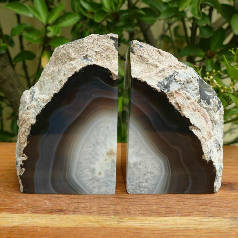 natural agate bookend