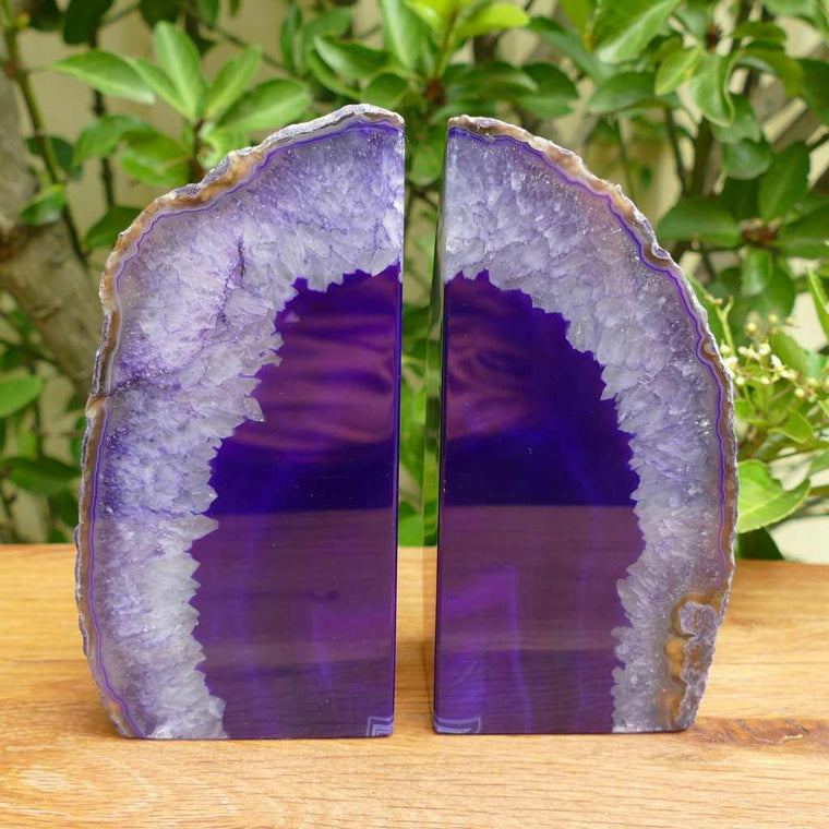 purple agate bookends