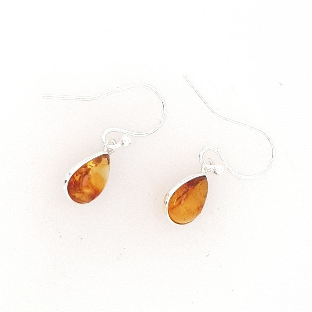amber teardrop earrings