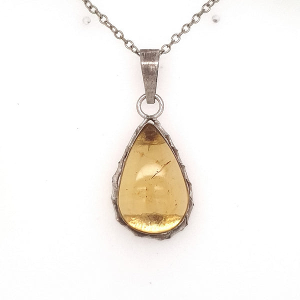 Baltic Amber Pendant in 925 Sterling Silver with Stunning Setting