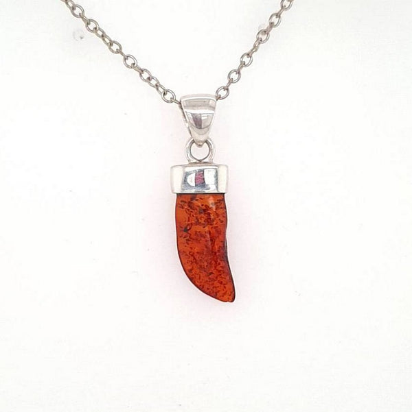 Baltic Amber Pendant Set in Sterling Silver