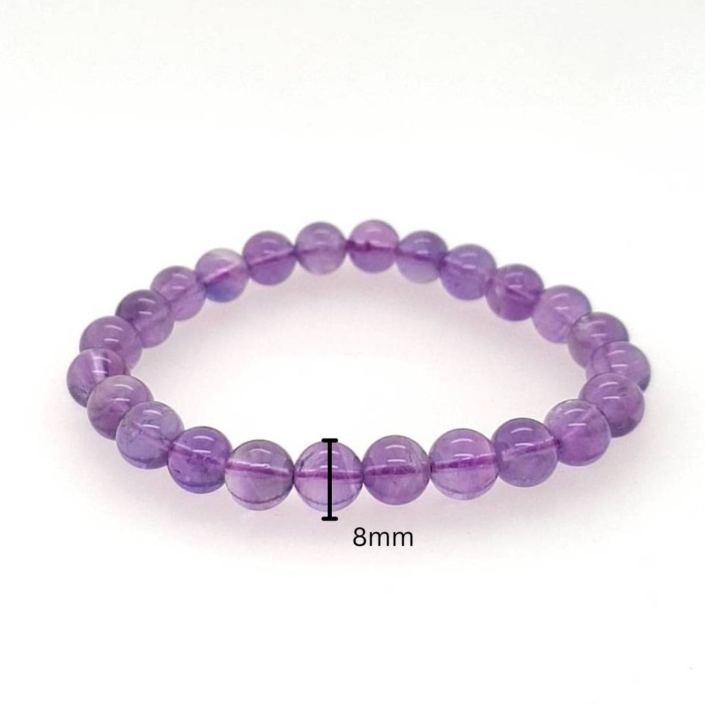 amethyst bead bracelet 8mm