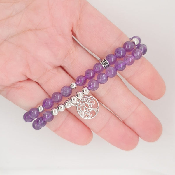 Amethyst Tree of Life Duo Bracelet Set – A Symbol of Harmony & Spiritu ...
