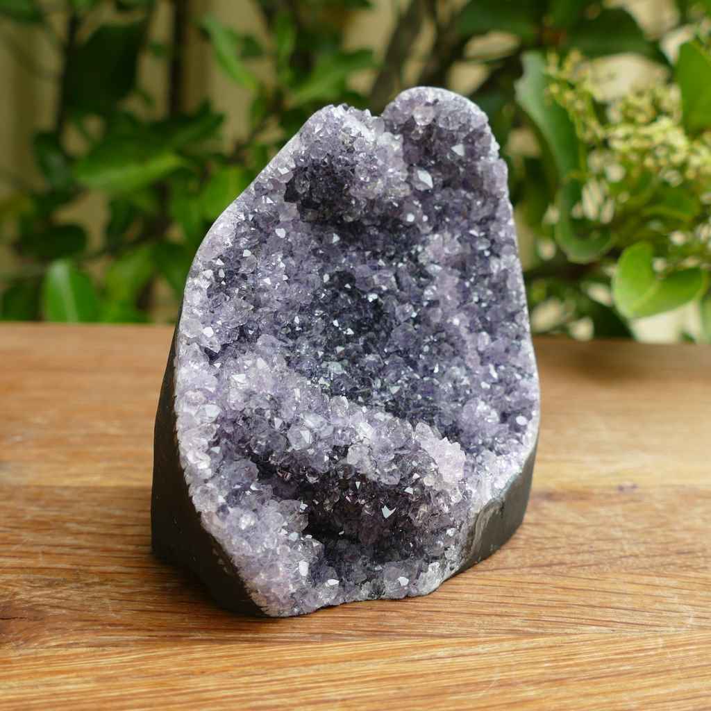 Deep Purple Amethyst Crystal Cluster on Cut Base from Uruguay